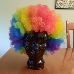 Vintage 1980s Clown Rainbow Wig Halloween Costume Accessory